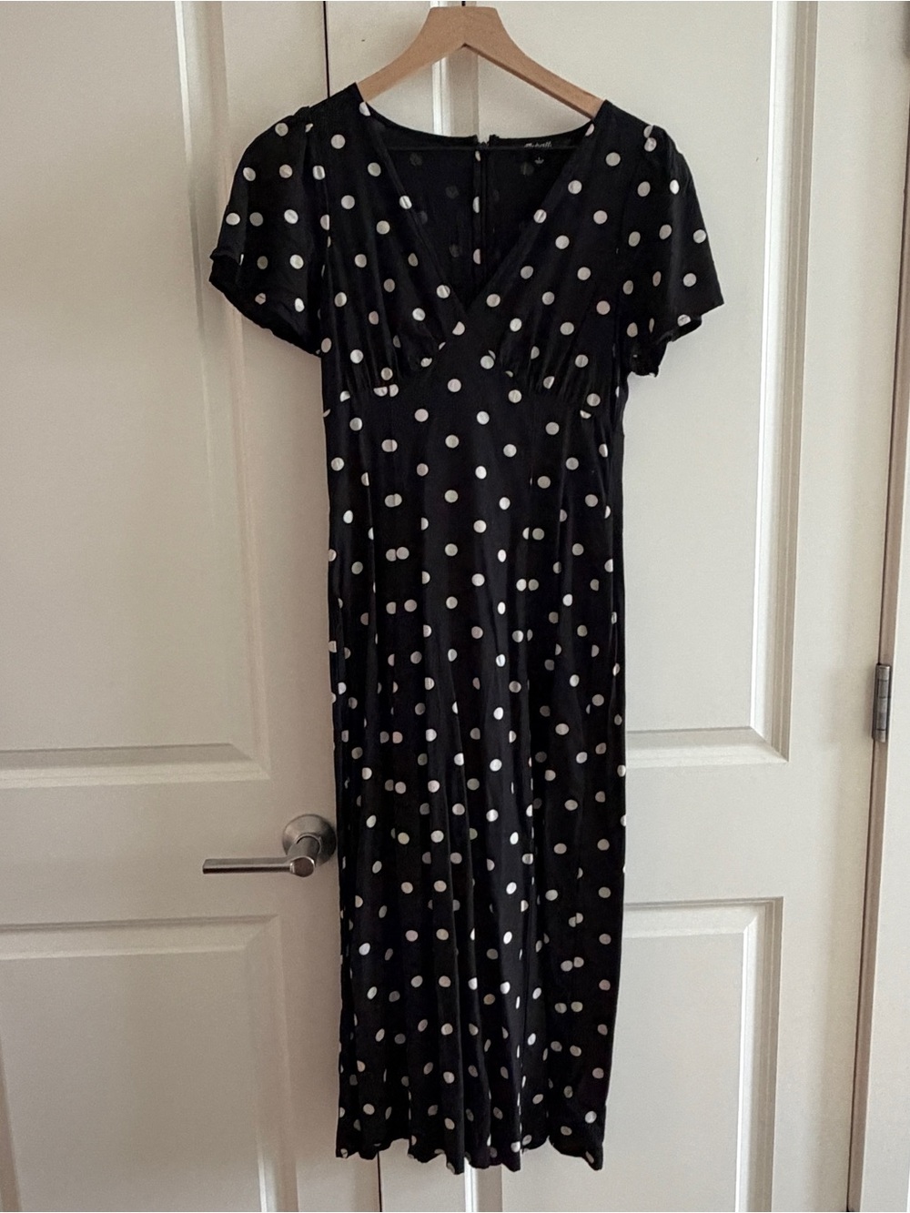 Madewell Black and White Polka Dot Midi Dress